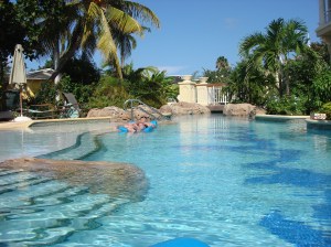 Very Peaceful Pool Outside of Swim-Up Rooms