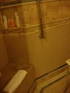 Buit-In Shower Bench is a Long, Long Way From the Shower Controls