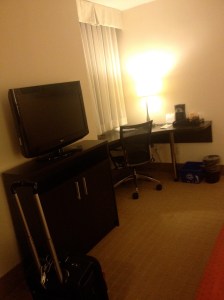Desk and TV in Regular Room