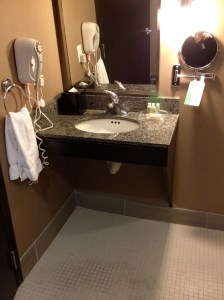 Wheel-Under Sink in Wheelchair Accessible Room