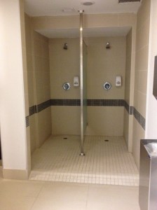 Showers in Pool Change Room