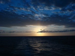 Beautiful Views of the Sunsets from Our Room at the Back of the Boat