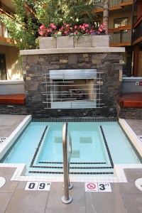 Second Hot Tub Facing Outdoor Fireplace