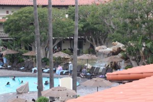 View of Waterfall Near One of the Two Hot Tubs